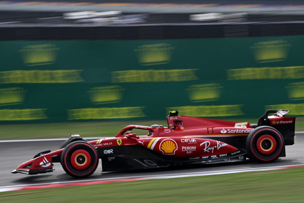 Ferrari driver Carlos Sainz in qualifying at 2024 F1 Chinese GP amid Mercedes interest to replace Lewis Hamilton