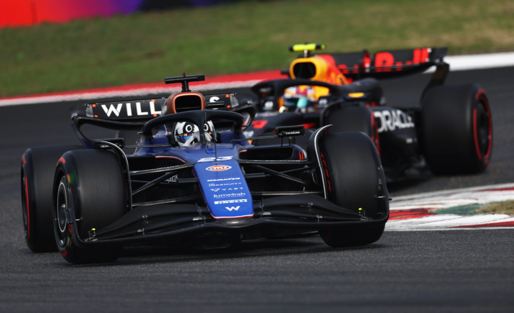Red Bull driver Sergio Perez and Alex Albon of Williams in qualifying for 2024 F1 Chinese GP
