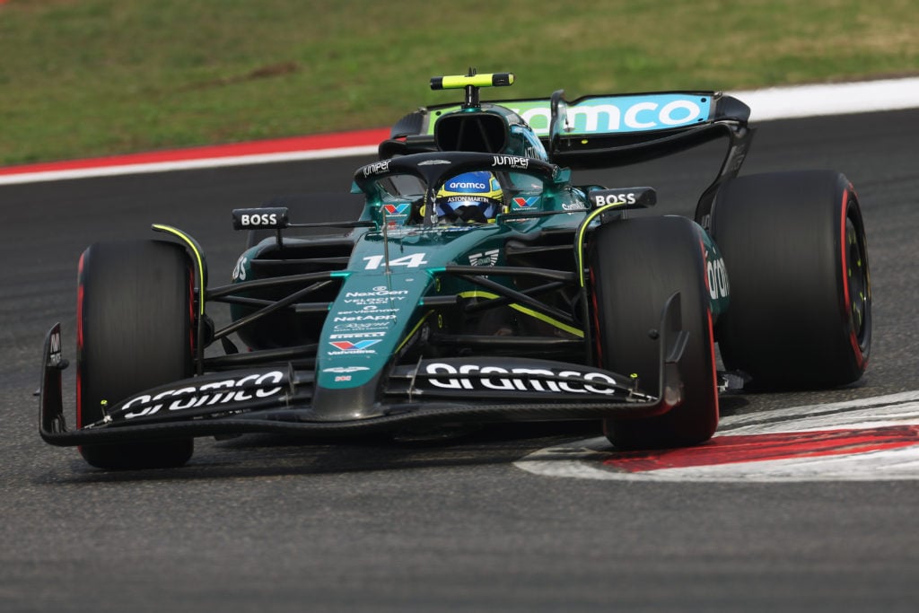 Aston Martin driver Fernando Alonso in qualifying for 2024 F1 Chinese GP