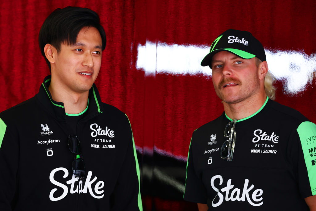 Sauber teammates Zhou Guanyu and Valtteri Bottas at 2024 F1 Chinese GP