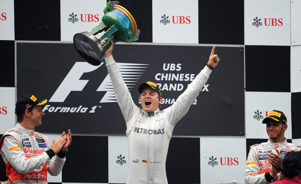 Mercedes driver Nico Rosberg wins 2012 F1 Chinese GP