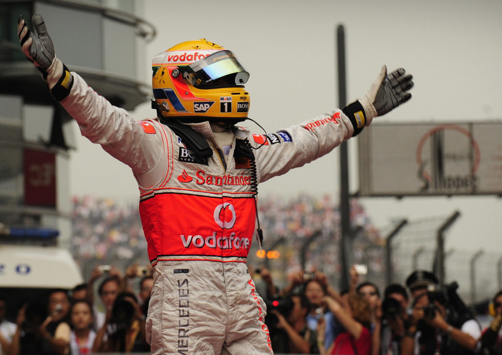 Lewis Hamilton of McLaren-Mercedes wins 2008 F1 Chinese GP