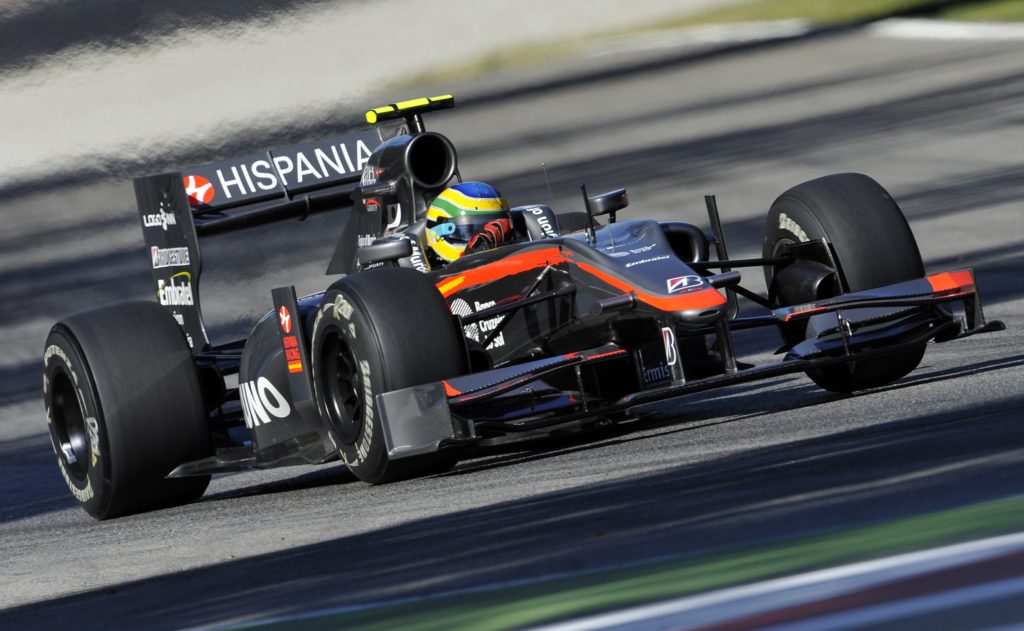HRT F1's Brazilian driver Bruno Senna dr