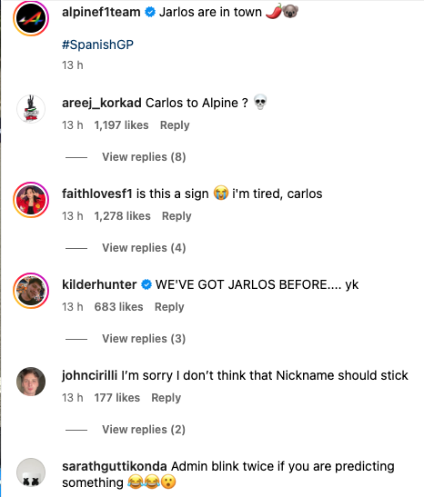 Some F1 fans have made a 2025 Alpine driver line-up prediction after spotting Jack Doohan and Carlos Sainz together at the Spanish Grand Prix