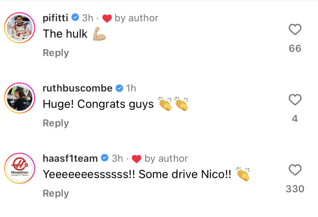 Max Verstappen and Oliver Bearman like Nico Hulkenberg’s Instagram after the Austrian Grand Prix