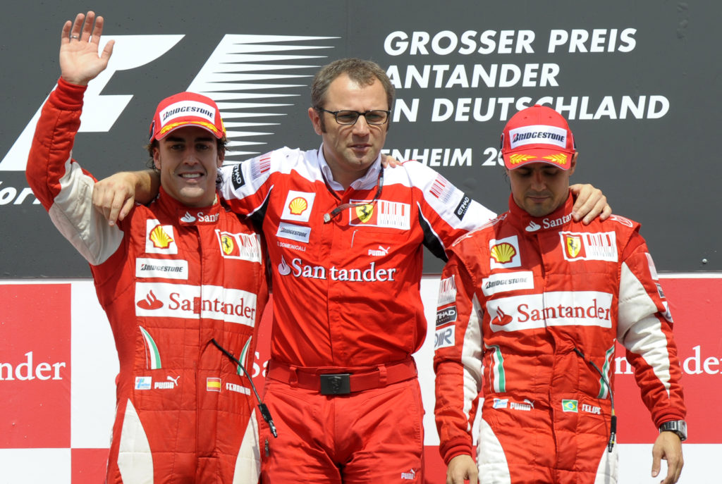 (From L) Ferrari's Spanish driver Fernan