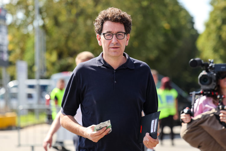 MONZA, ITALY - AUGUST 31: Former Scuderia Ferrari Team Principal Mattia Binotto walks in the paddock during previews ahead of the F1 Grand Prix of ...