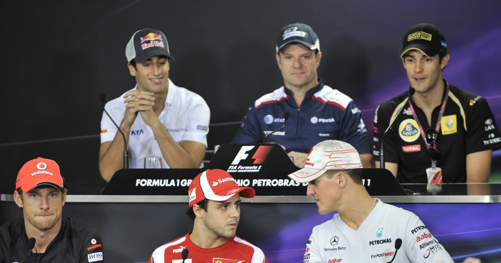 F-1 drivers brazilian Felipe Massa (bott