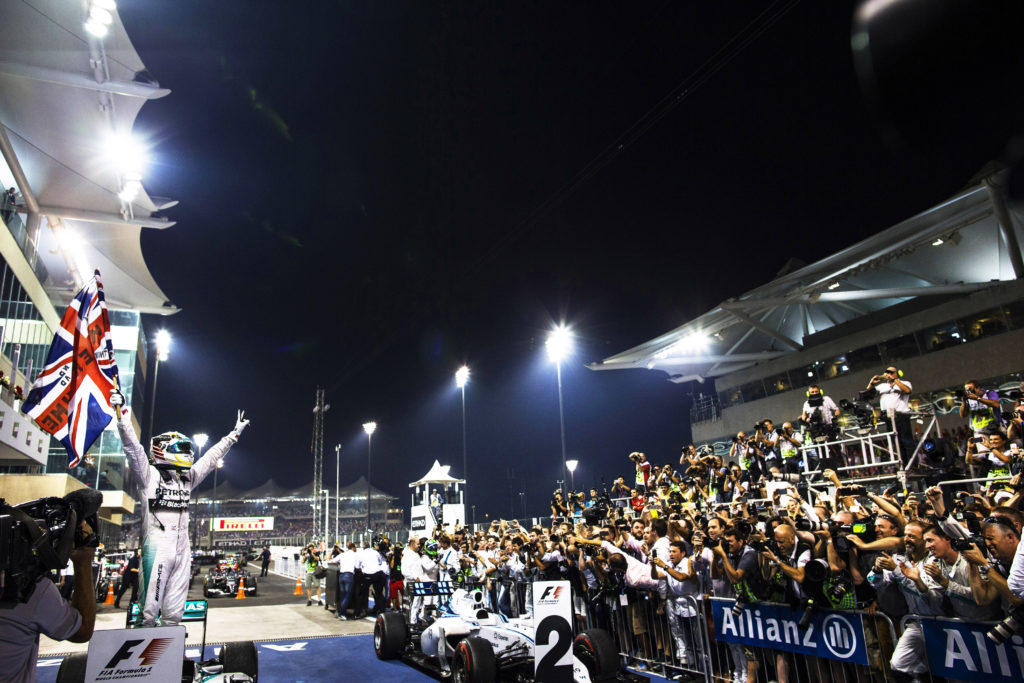 Lewis Hamilton, Mercedes-AMG, Celebration, 2014 Abu Dhabi Grand Prix