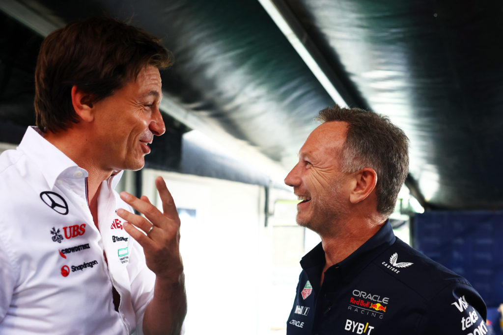 Mercedes team principal Toto Wolff and Red Bull Racing team principal Christian Horner at the Austrian Grand Prix