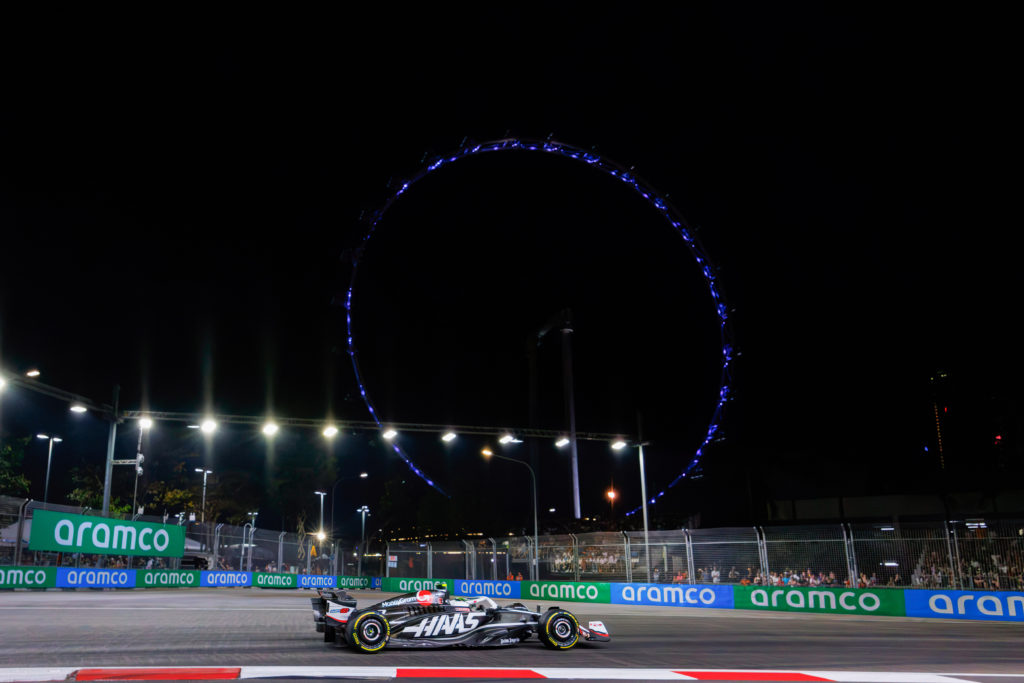 Nico Hulkenberg of Germany drives the (27) Haas F1 VF-24