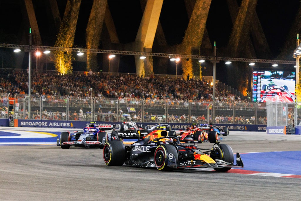 Sergio Perez of Mexico drives the (11) Oracle Red Bull