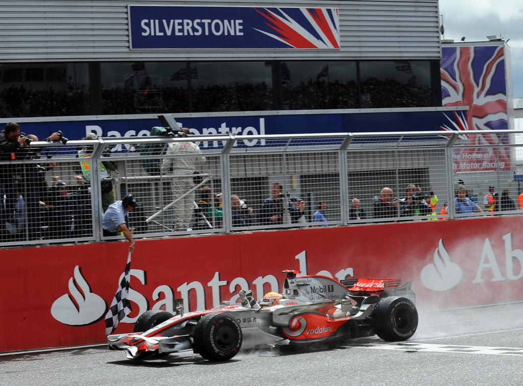 McLaren Mercedes' British driver Lewis Hamilton at the 2008 British Grand Prix