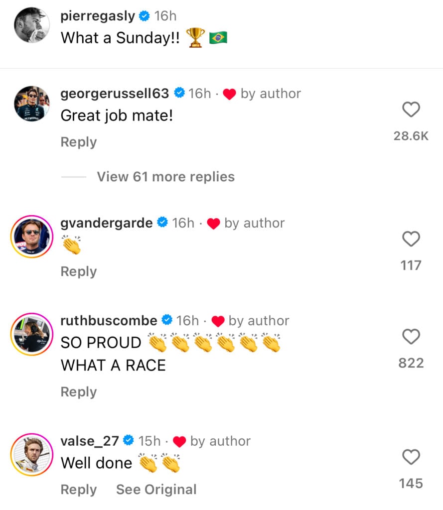 George Russell sends a three-word message to Pierre Gasly after Sao Paulo Grand Prix podium finish