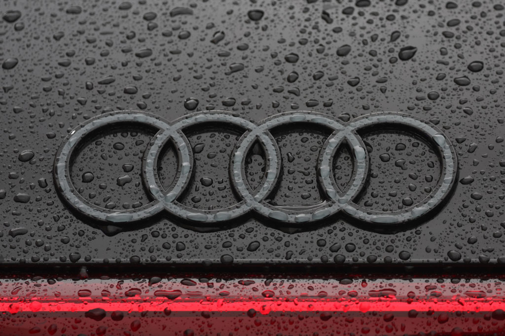 The Audi logo pictured on the front of a car at the 2024 Dutch Grand Prix
