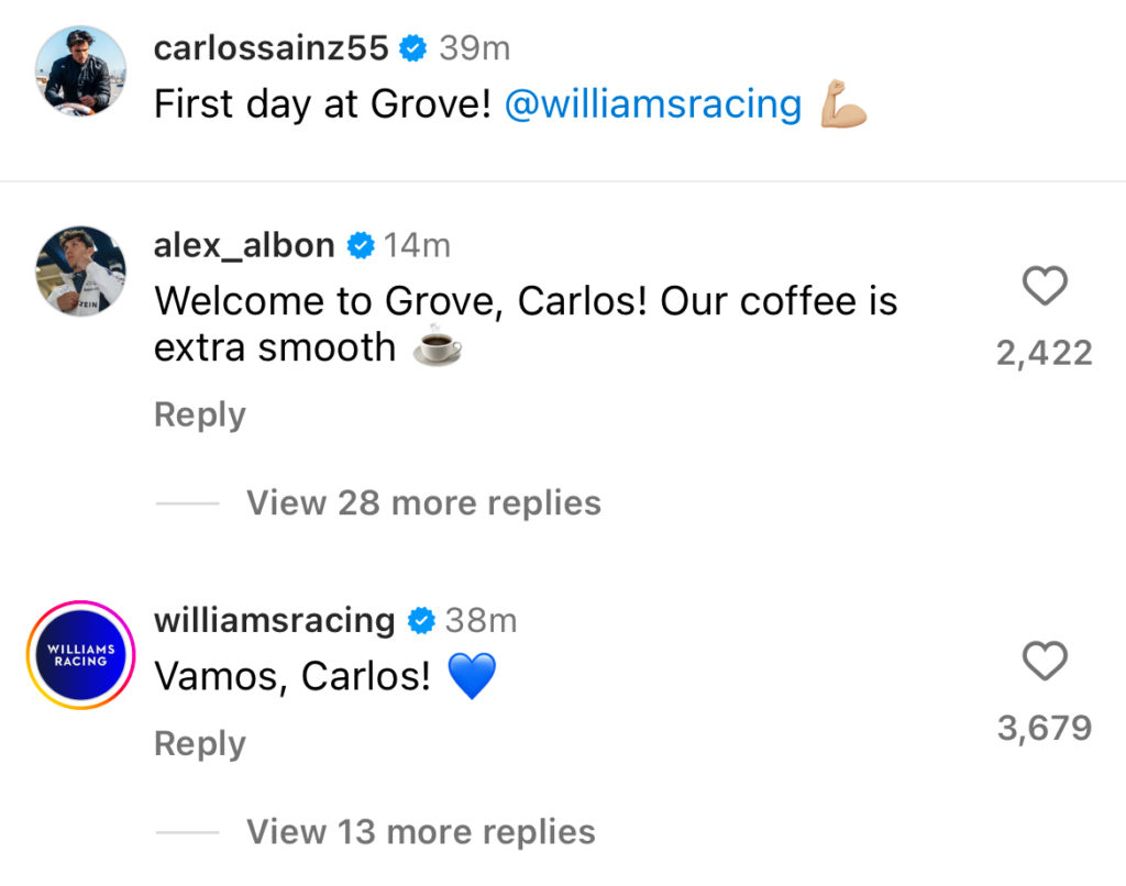 Alex Albon sends message to Carlos Sainz on his arrival at Williams