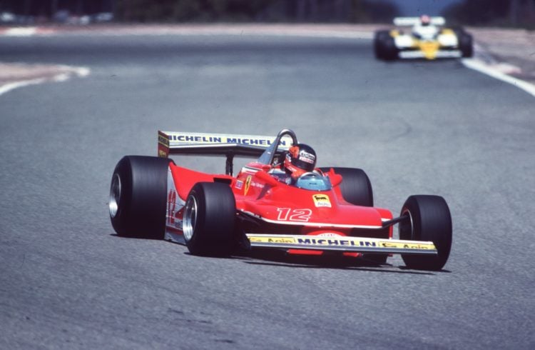 5 JUN 1979:  The late Gilles Villeneuve the legendary French Canadian driver seen here in action at the Spar Circuit in Belgium driving his Ferrari...