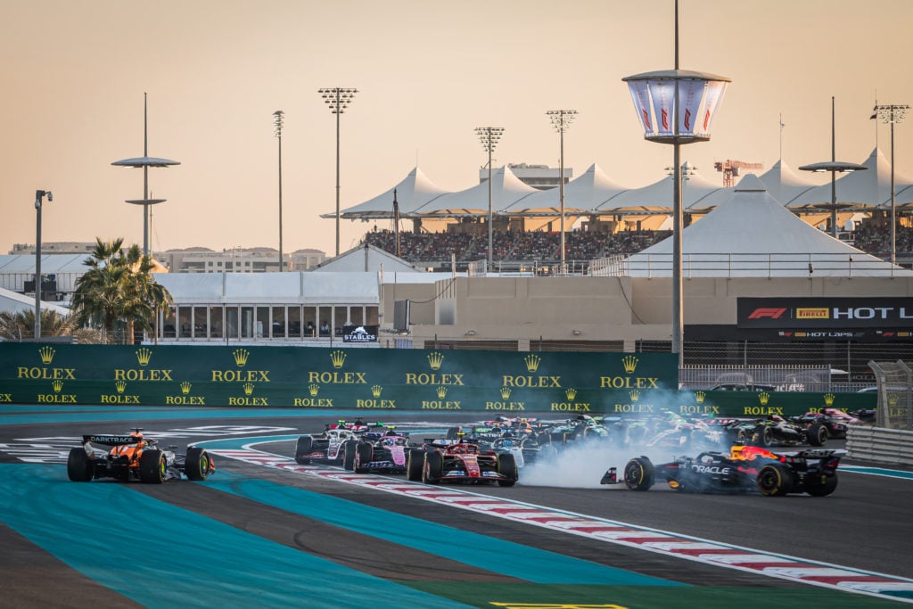 Drivers start the Abu Dhabi F1 Grand Prix race as McLaren