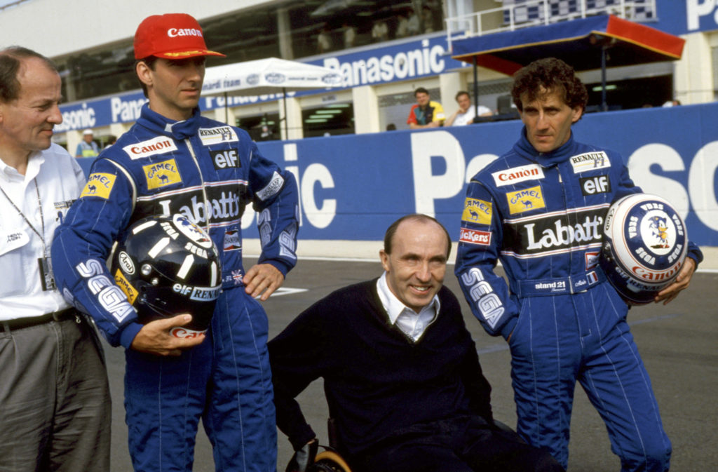 Damon Hill, Alain Prost and South African Frank Williams.