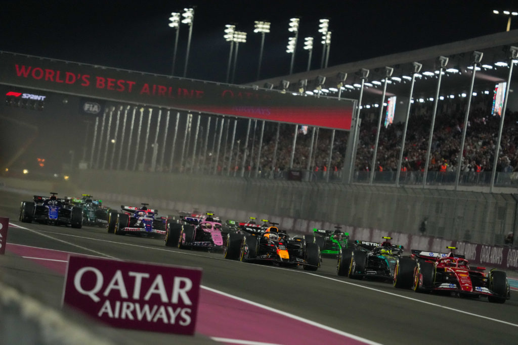 The start of the F1 Sprint at the 2024 Qatar Grand Prix.
