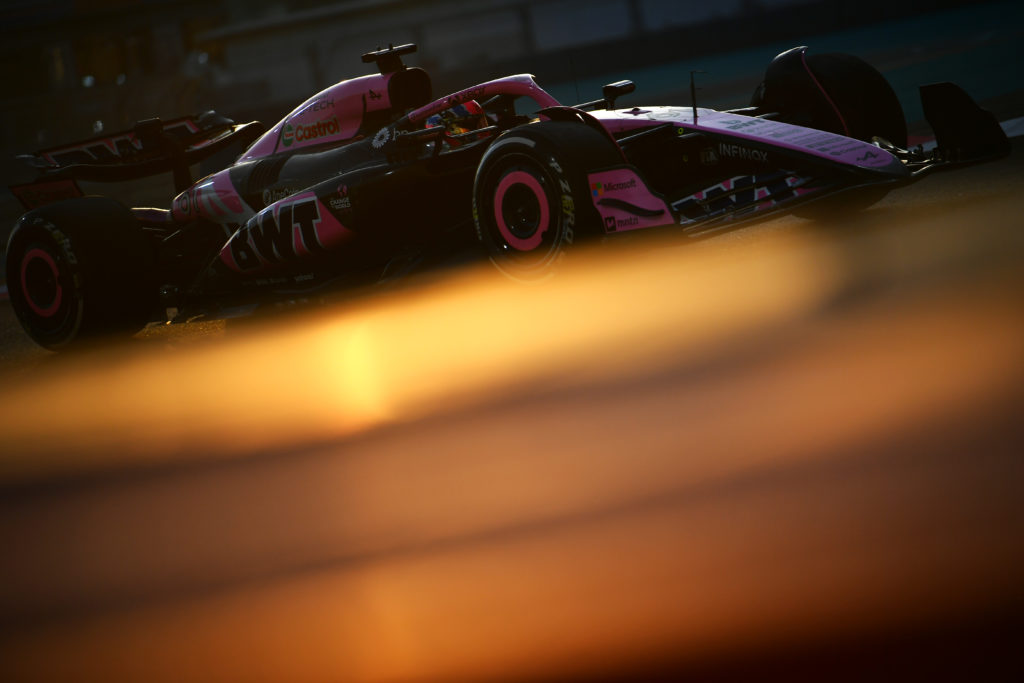 Alpine rookie Jack Doohan on track during F1 2024 post-season testing in Abu Dhabi