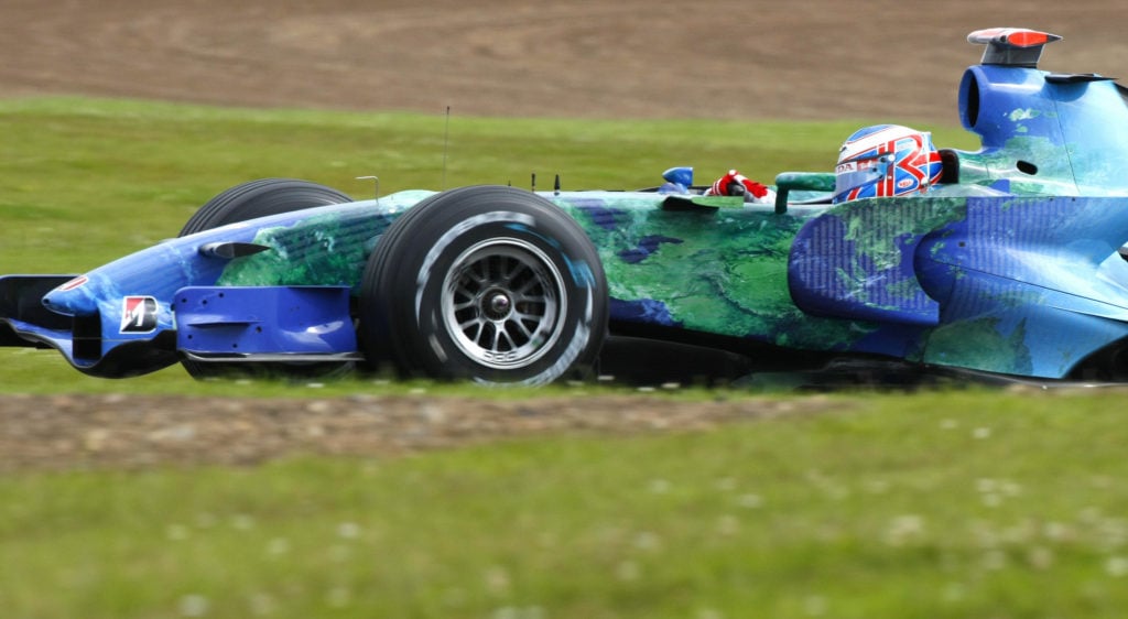 British Honda driver Jenson Button drive