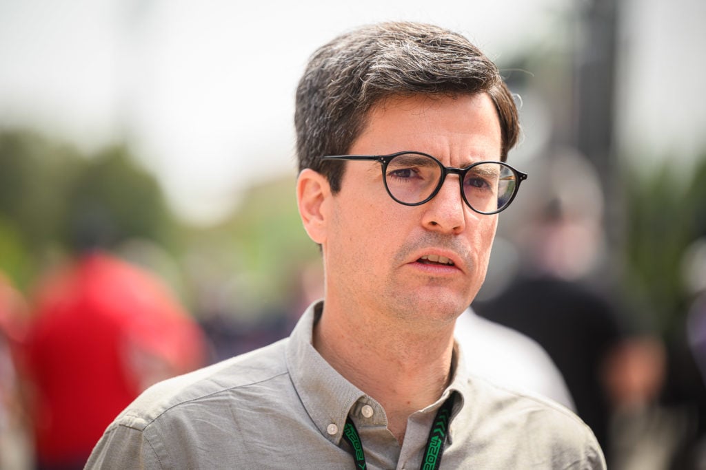 Carlos Onoro, Carlos Sainz's manager, is seen in the paddock