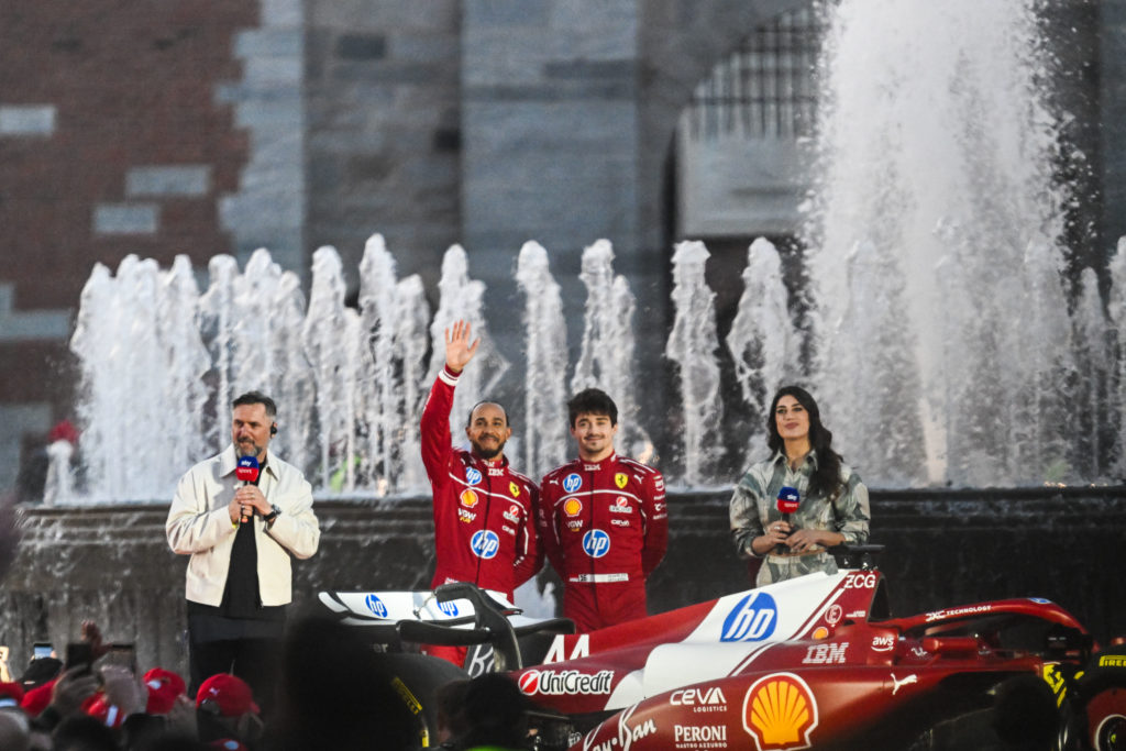 Formula 1 Drivers Team Ferrari Presentation, On March 6, 2025 At Castle Square In Milan, Italy