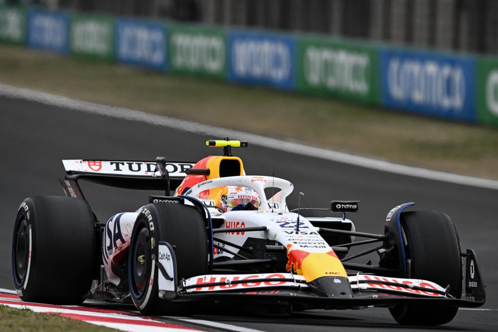 Yuki Tsunoda driving the VCARB 02 at the 2025 F1 Chinese Grand Prix