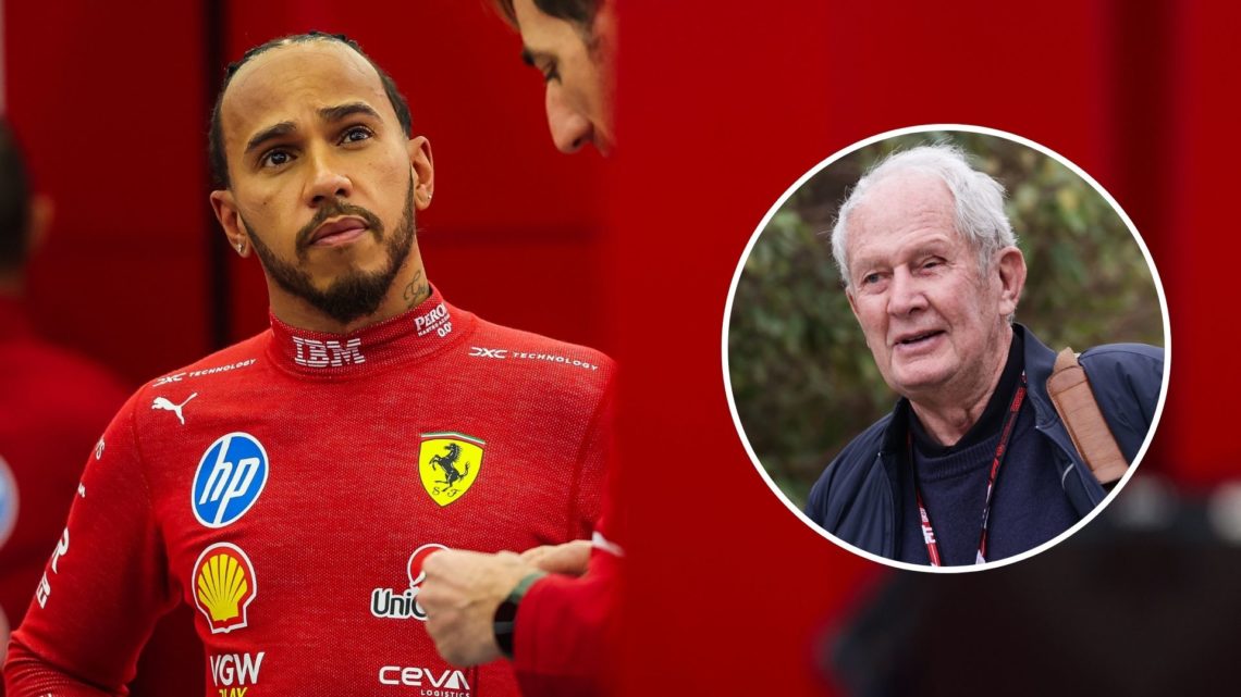 Lewis Hamilton of Great Britain and Ferrari talks to his engineers in the garage during day two of F1 Testing at Bahrain International Circuit. Ins...