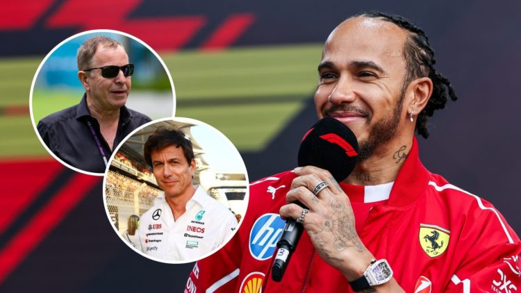 Lewis Hamilton of Great Britain and Scuderia Ferrari attends the Fan Forum during Qualifying ahead of the F1 Grand Prix of Australia at Albert Park...