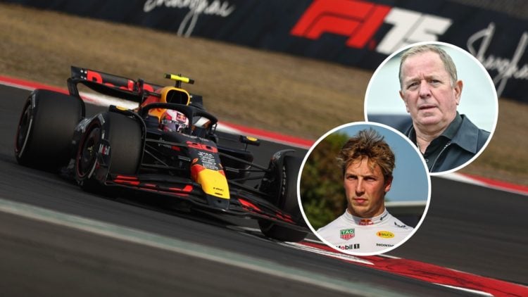 Image of Liam Lawson of New Zealand driving the Oracle Red Bull Racing RB21 on track during the F1 Grand Prix of China at Shanghai International Ci...