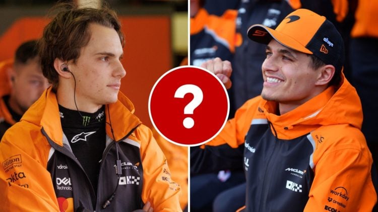 Race winner Lando Norris of Great Britain and McLaren celebrates with his team during the F1 Grand Prix of Australia, and Oscar Piastri of Australi...