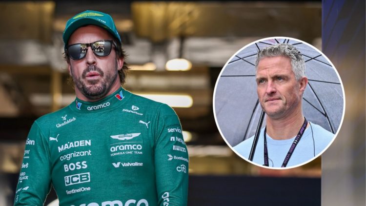 Fernando Alonso of Spain and the Aston Martin Aramco F1 Team appears in the FIA garage during Sprint Qualifying ahead of the F1 Grand Prix of China...