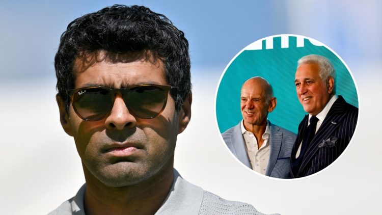 Sky Sports pundit Karun Chandhok in the 2024 F1 Spanish Grand Prix paddock. Inset, new Audi/Sauber team principal Jonathan Wheatley at the 2025 Bah...