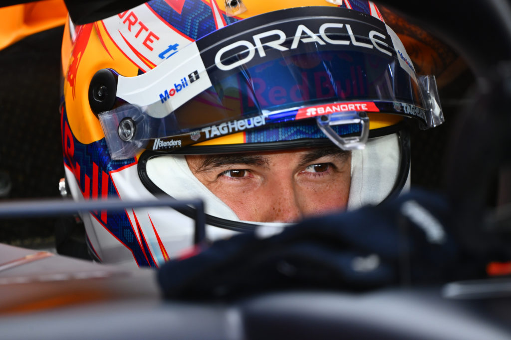 Red Bull driver Sergio Perez prepares for qualifying at the 2024 F1 Saudi Arabian Grand Prix