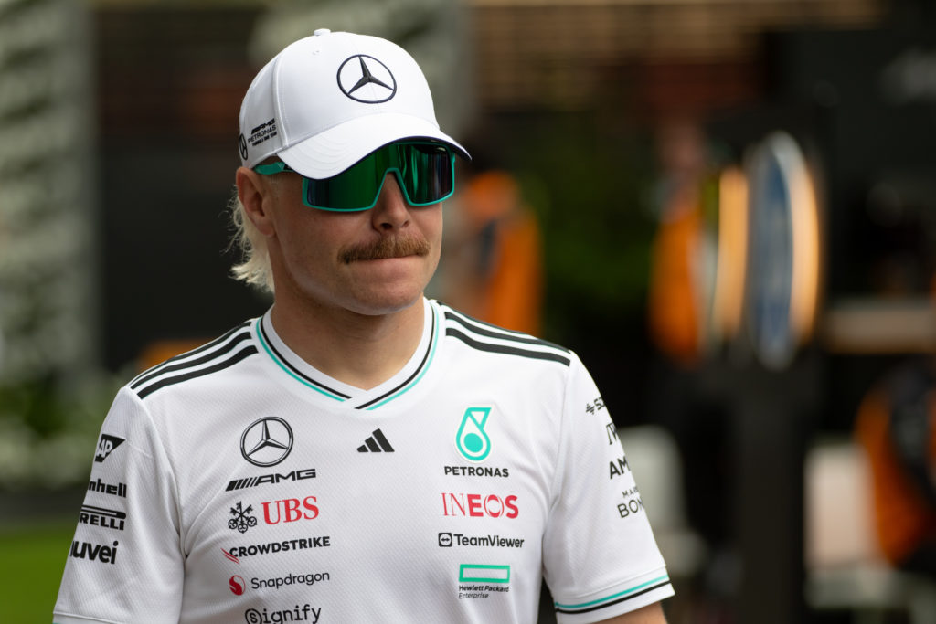 Mercedes reserve driver Valtteri Bottas in the 2025 F1 Australian Grand Prix paddock
