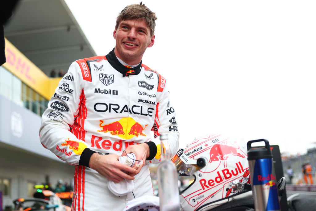 Red Bull driver Max Verstappen celebrates winning the 2025 F1 Japanese Grand Prix at Suzuka