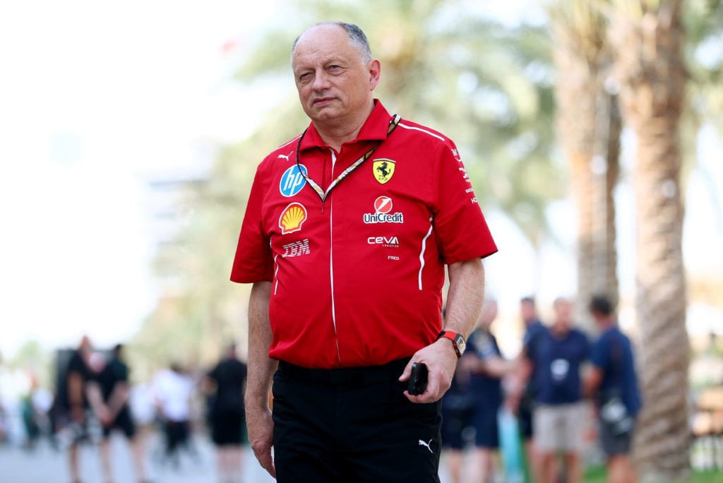 Ferrari team principal Fred Vasseur in the 2025 F1 Bahrain Grand Prix paddock