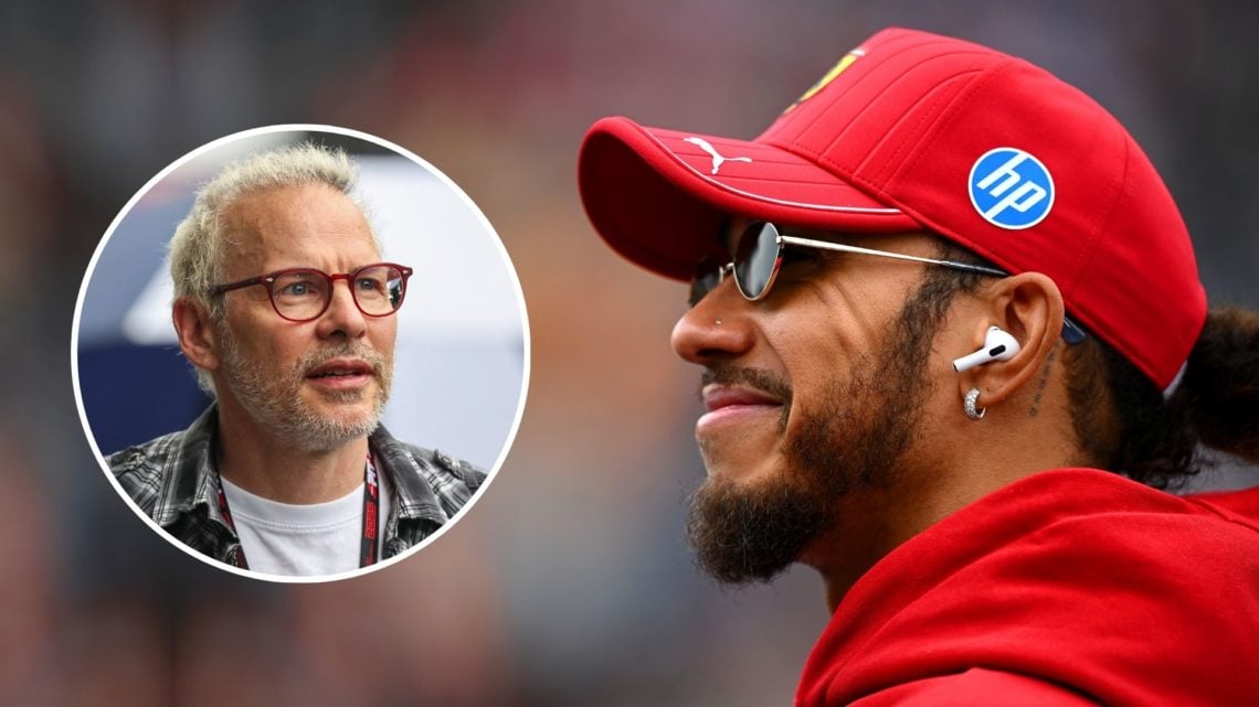Lewis Hamilton of Great Britain and Scuderia Ferrari on the drivers parade prior to the F1 Grand Prix. Inset, Jacques Villeneuve.