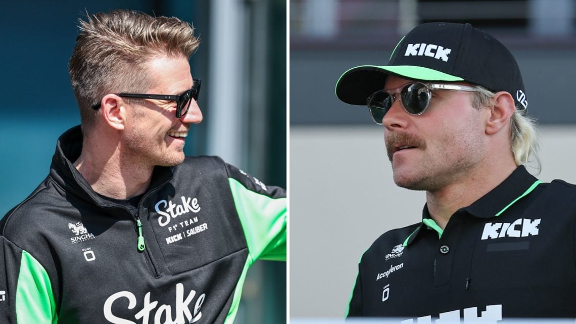 Sauber driver Nico Hulkenberg during the 2025 F1 Chinese Grand Prix parade. Sauber 2024 F1 driver Valtteri Bottas during the parade at the Abu Dhab...