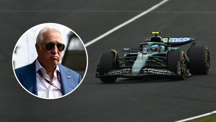 Fernando Alonzo (14) Aston Martin ARAMCO AMR25 Mercedes,competes during the F1 Grand Prix of Japan at Suzuka International Circuit. Inset, Lawrence...