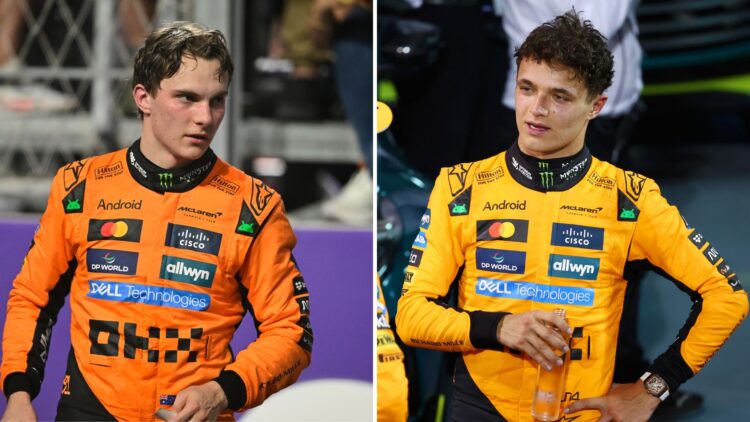 McLaren drivers Oscar Piastri and Lando Norris after the 2025 F1 Saudi Arabian and Bahrain Grands prix