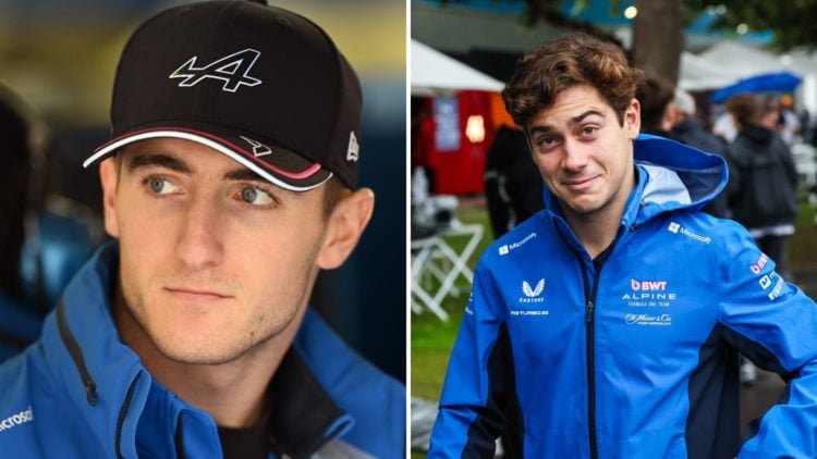 Split image of Jack Doohan (L) at pre-season testing in Bahrain and Franco Colapinto (R)