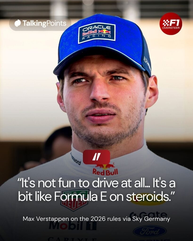 Red Bull driver Max Verstappen in the paddock during the 2026 F1 Bahrain test