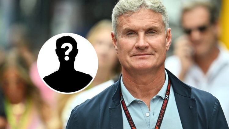 David Coulthard (right) at the Goodwood Festival of Speed, inset, mystery driver.