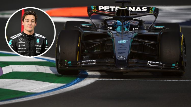 George Russell driving at the 2025 Saudi Arabian Grand Prix