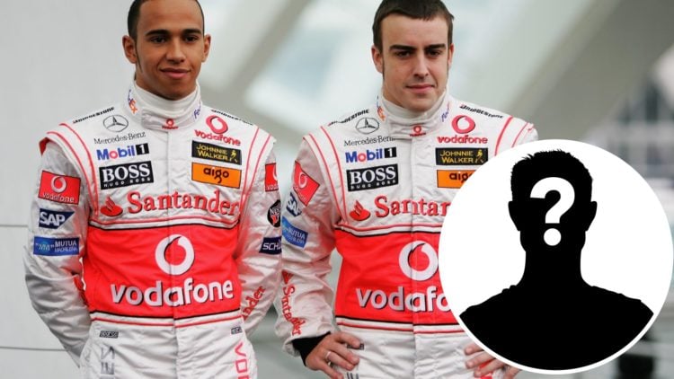 Lewis Hamilton and Fernando Alonso as McLaren teammates in 2007, inset Mystery