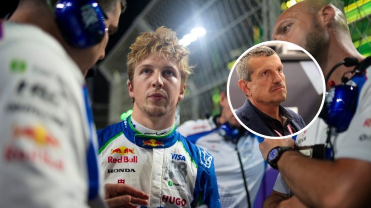 Liam Lawson faces the Saudi Arabian Grand Prix with Racing Bulls. Inset: Former Haas F1 boss Guenther Steiner.