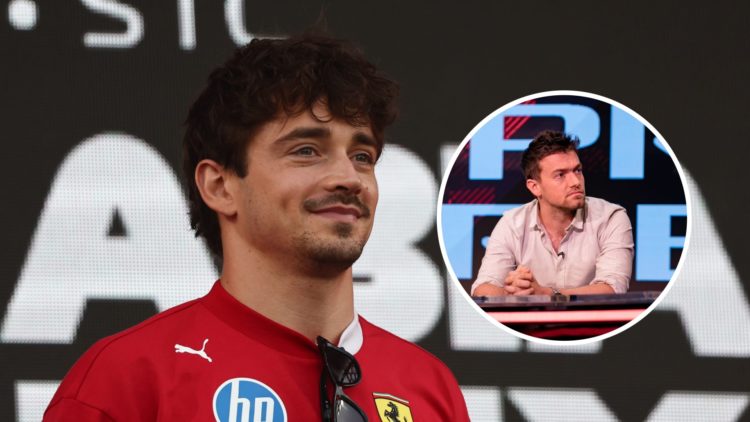 Charles Leclerc at the Saudi Arabian GP. Inset: Former F1 driver Jolyon Palmer.